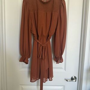 Blu Pepper Rust Long Sleeve Dress
